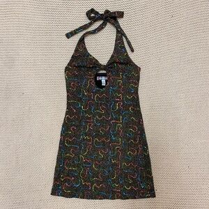 ✰ urban outfitters multicoloured sequin mini halter dress ✰
